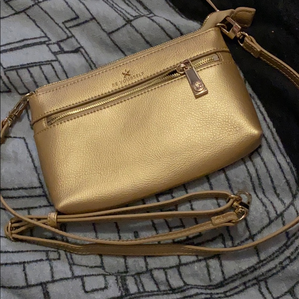 NWOT gold small shoulder purse